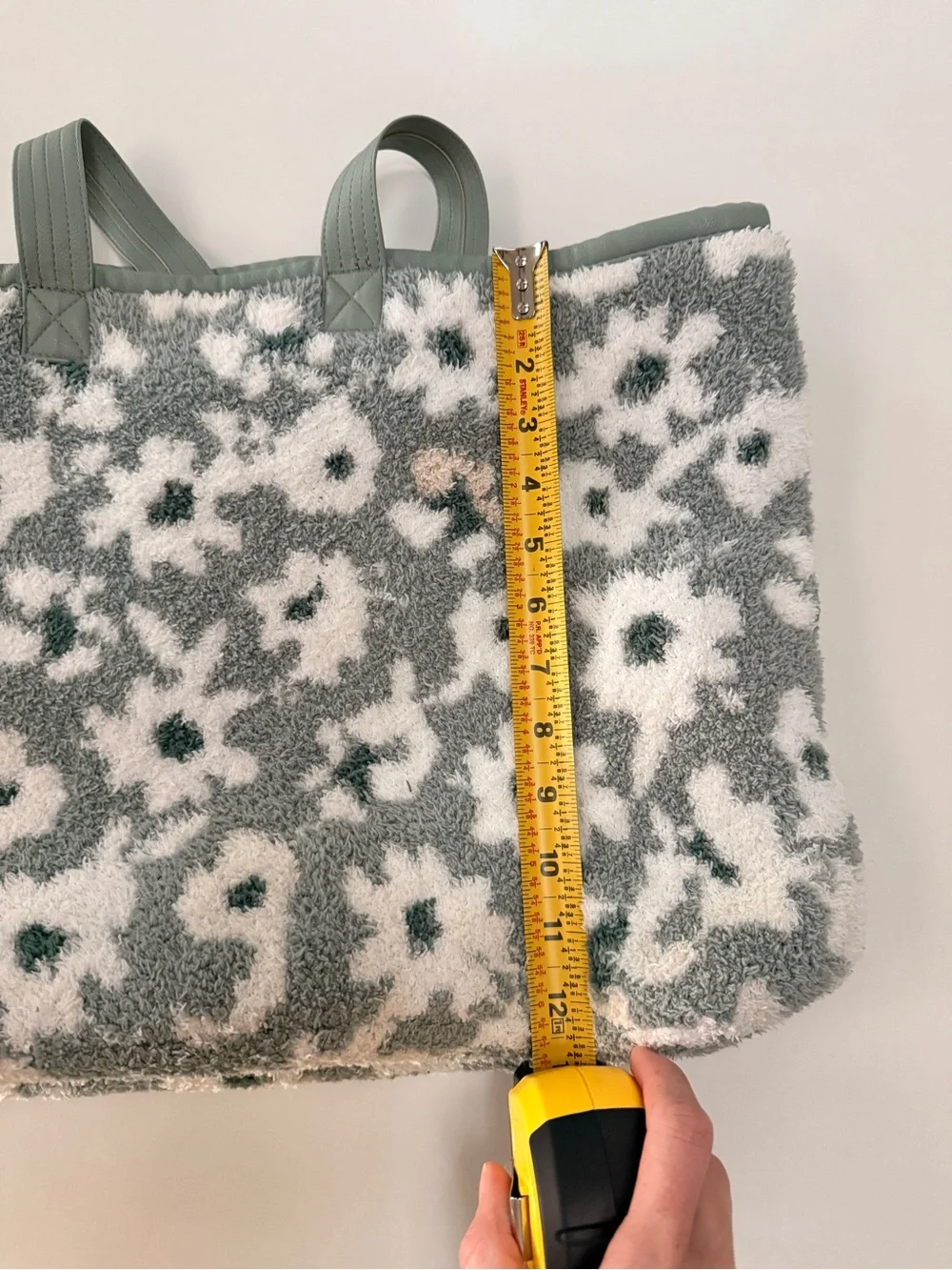 Barefoot Dreams CozyChic Floral Tote Bag Gray Cream Oversized Shoulder Bag